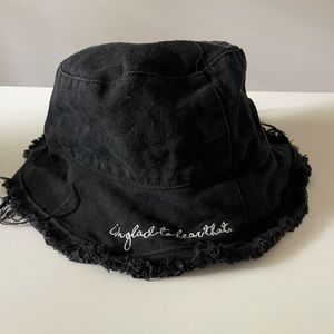 PLT Distressed Black Bucket Hat (OS)